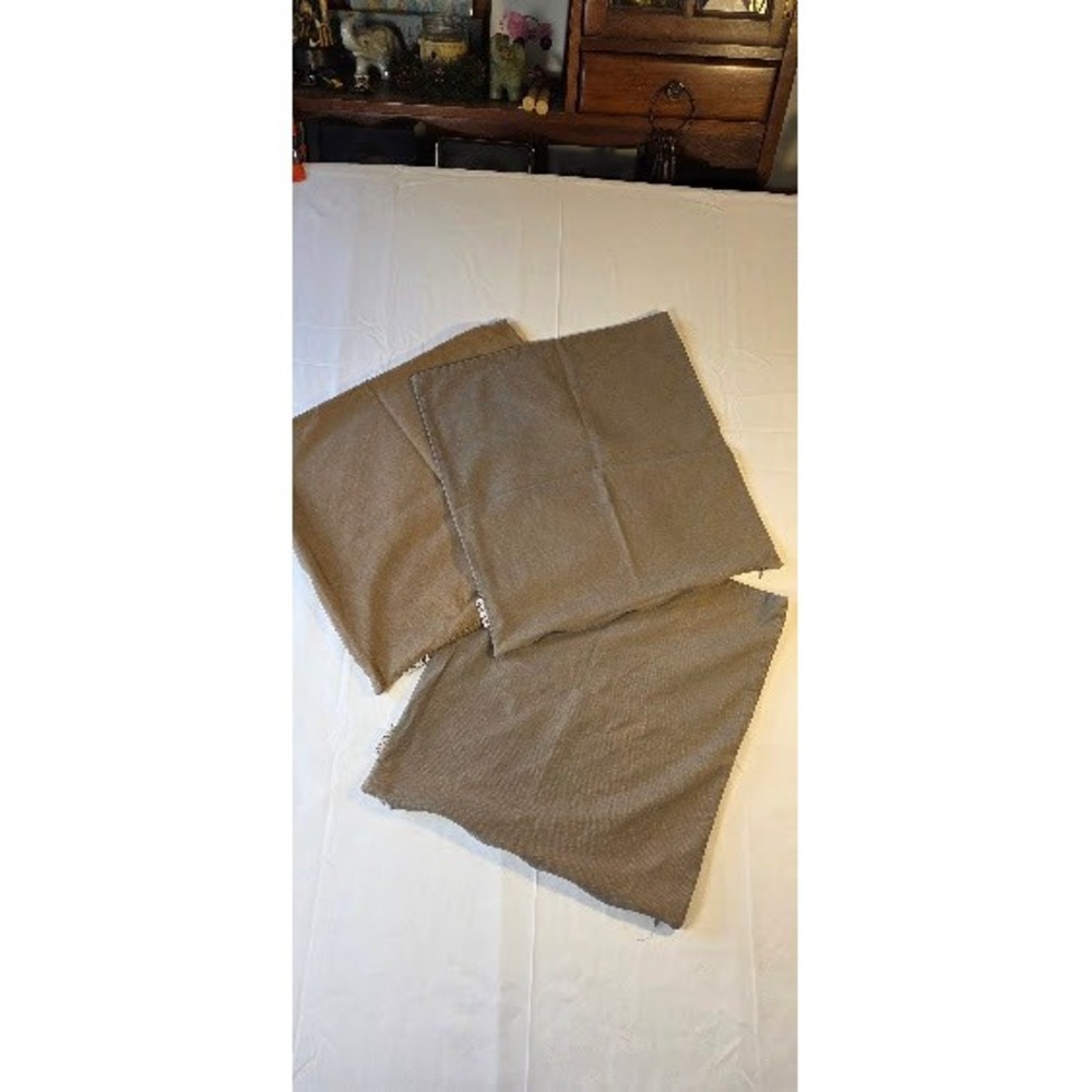 JinStyles Tan Textured Woven Square Pillow Shams Set of 3 Zipper Closure 16x16